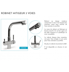 Robinet 3 voies - Couleur Chrome